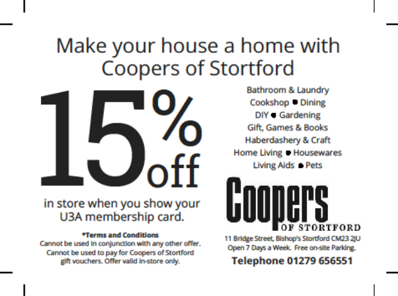 Coopers Discount Voucher